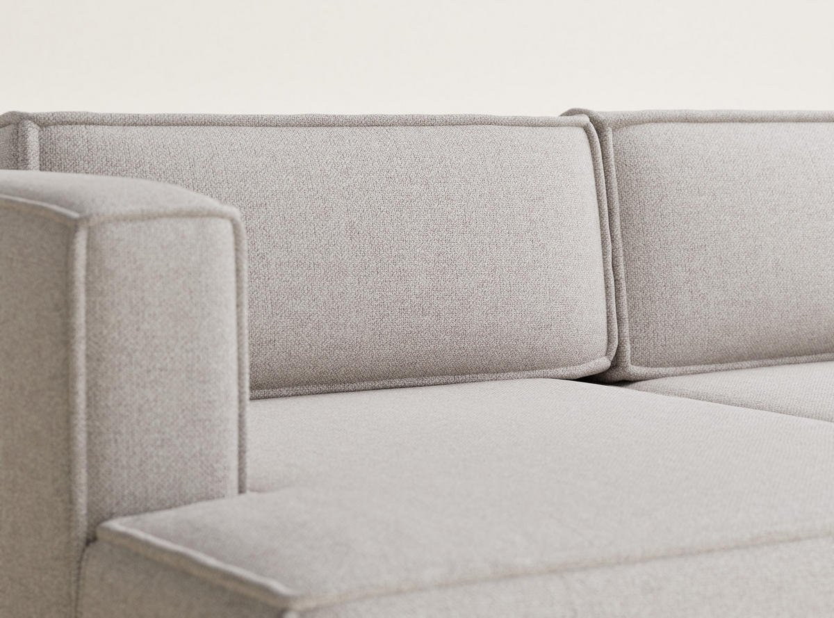 ECKSOFA MIT SCHLAFFUNKTION Velto Hellbeige Webstoff - Beige/Schwarz, Holz/Holzwerkstoff (152/250cm) - Maison de Reve