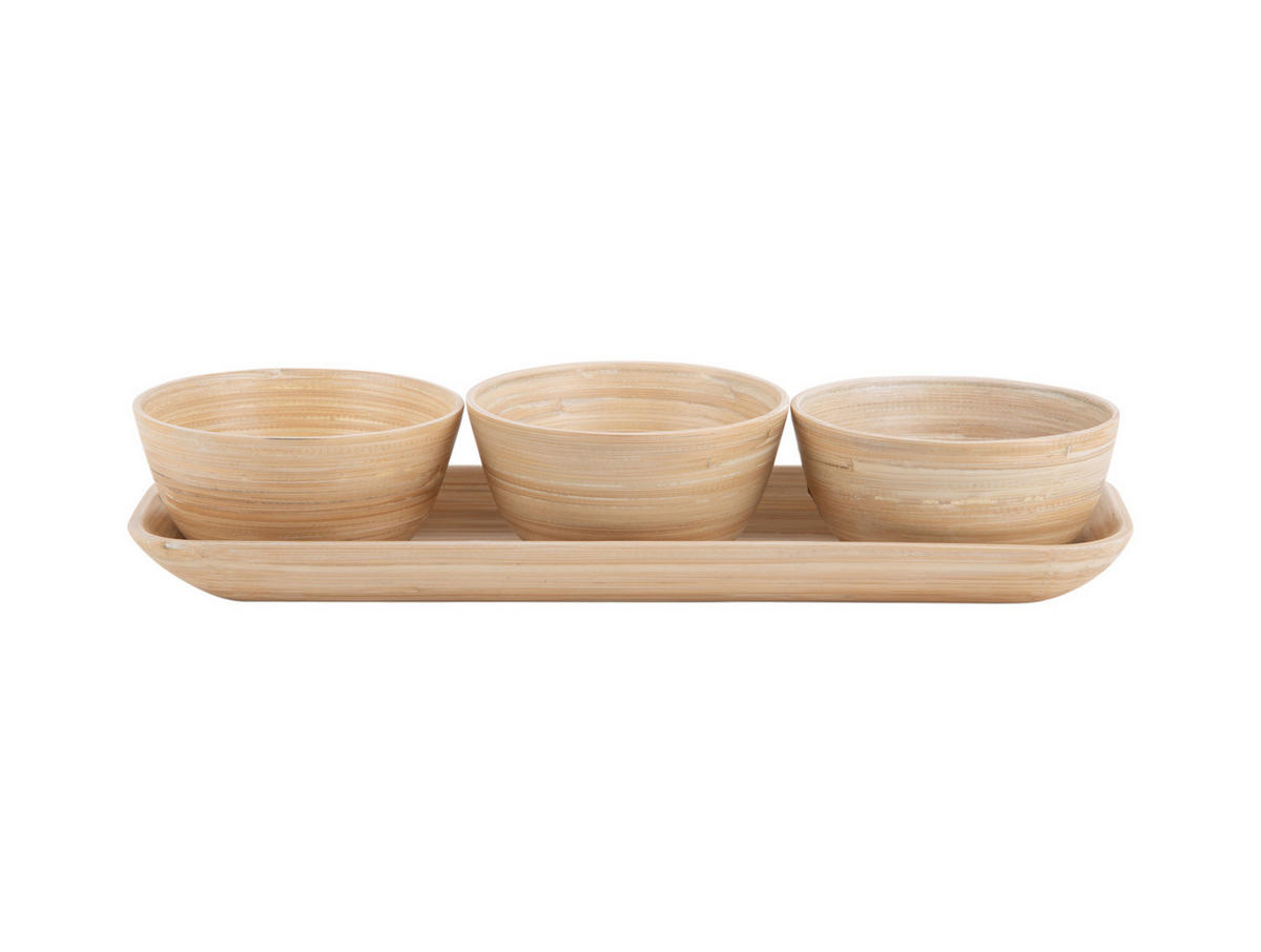 SNACK Set Puro 36/12/6 cm - Braun, Naturmaterialien (12cm) - Present Time