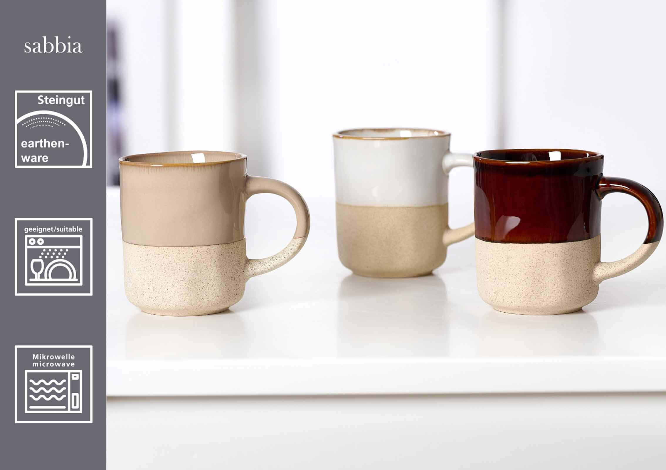 HENKELBECHER Sabbia braun 325 ml 6er Set - Braun, Keramik (325L) - Ritzenhoff Breker