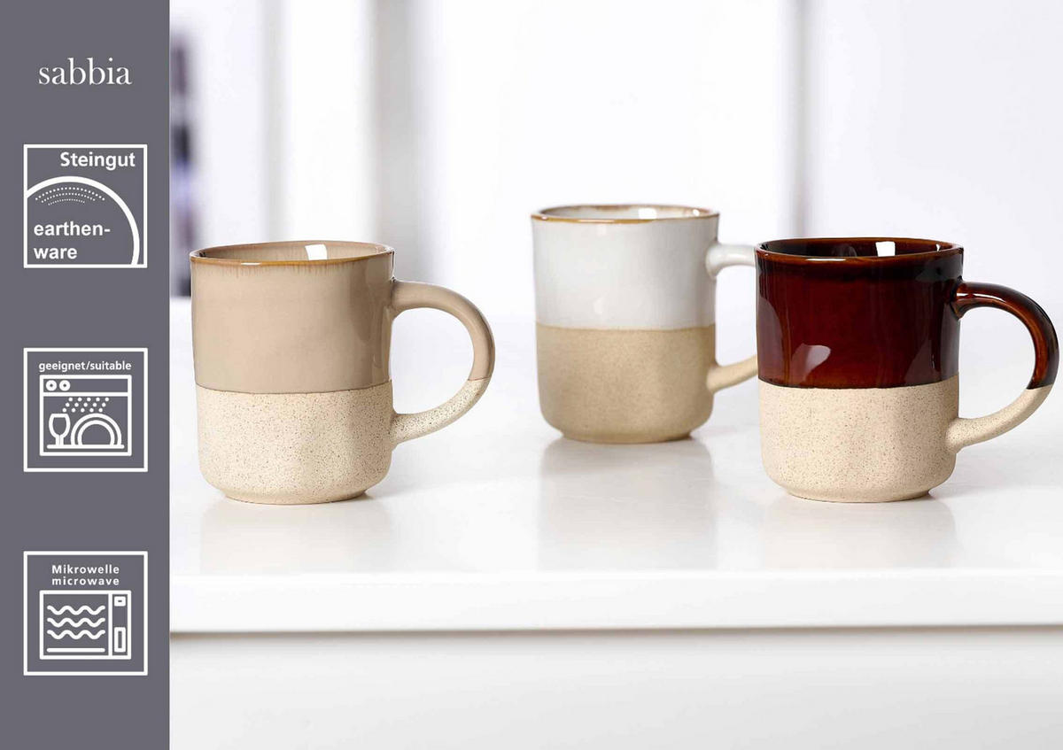 HENKELBECHER Sabbia braun 325 ml 6er Set - Braun, Keramik (325L) - Ritzenhoff Breker