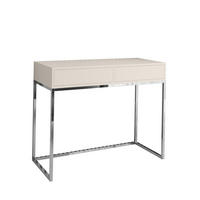 SCHMINKTISCH Cubic 80 Kaschmir, mit Chromgestell - Kaschmir/Chromfarben, Holzwerkstoff/Metall (35/80/80cm) - Bettso