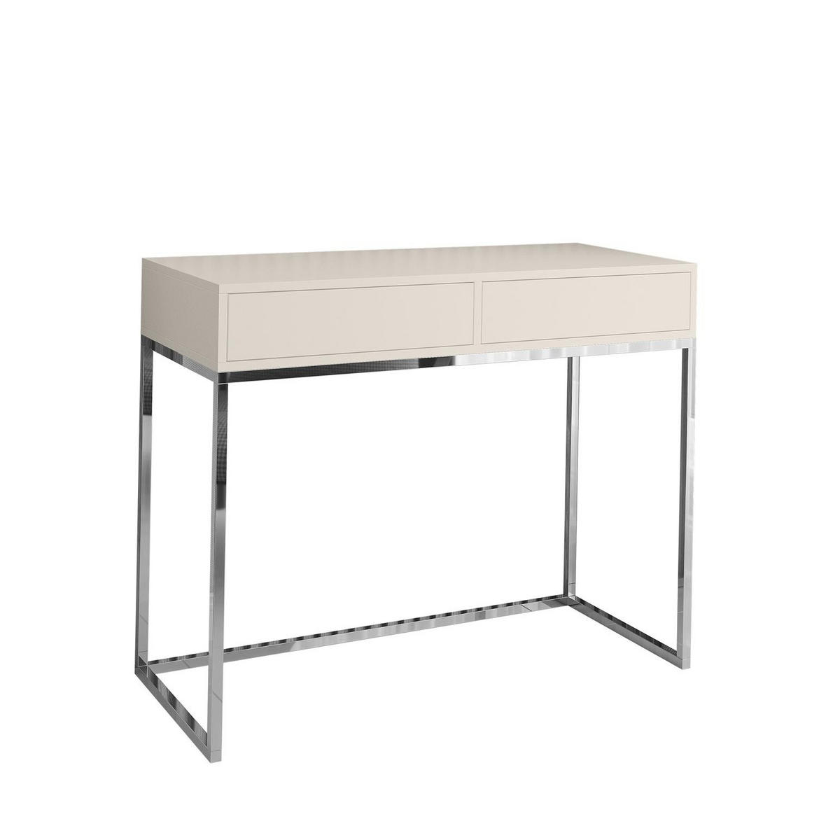 SCHMINKTISCH Cubic 80 Kaschmir, mit Chromgestell - Kaschmir/Chromfarben, Holzwerkstoff/Metall (35/80/80cm) - Bettso