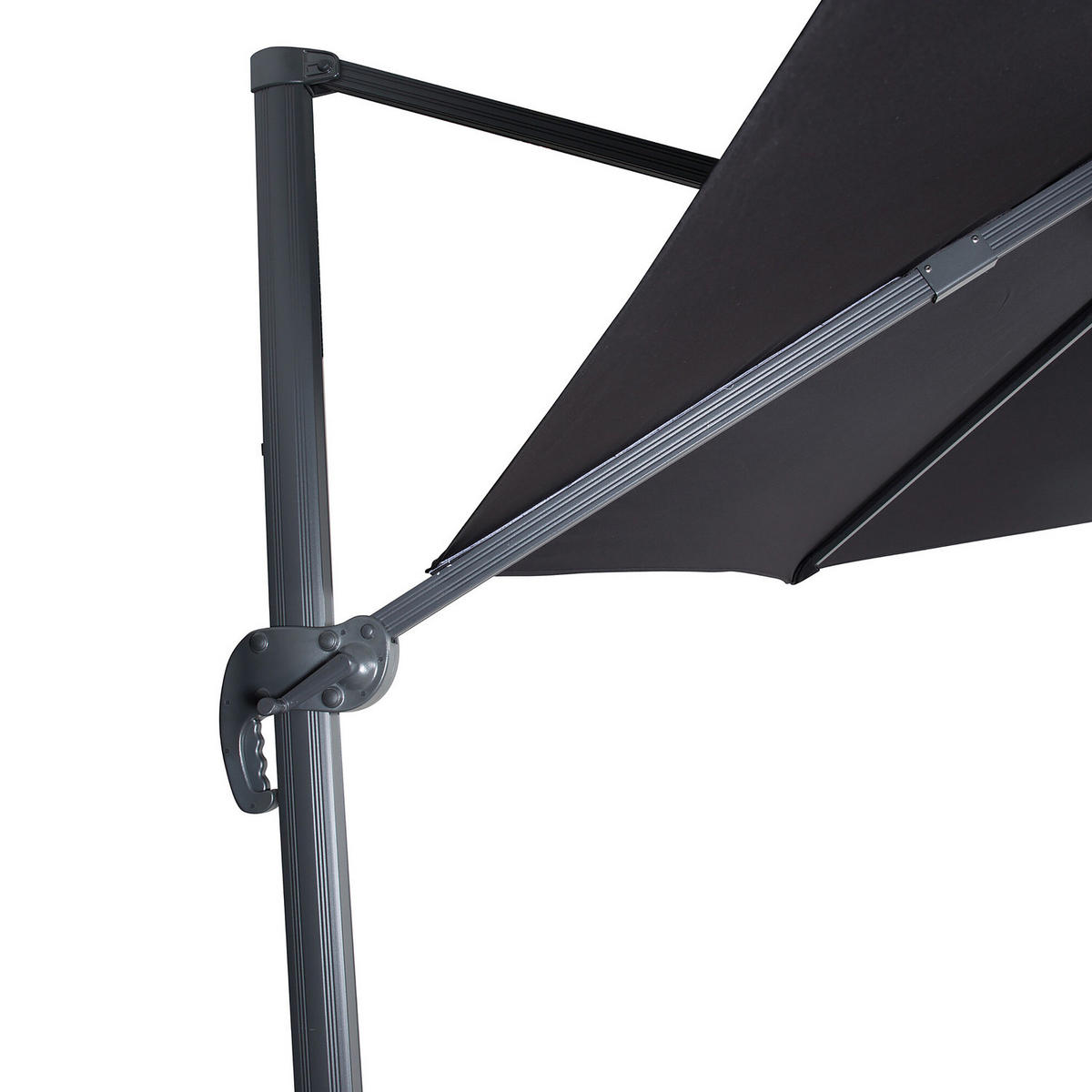 AMPELSCHIRM - Schwarz - Aluminium - 350 x 270 x 350 cm - Schwarz, Metall (350/350cm) - home24