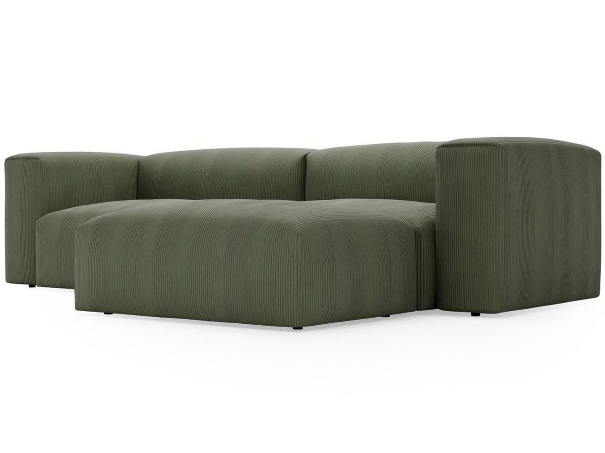 ECKSOFA Landi Grün Rechts - Schwarz/Grün, Kunststoff/Textil (240/180cm) - Graingold
