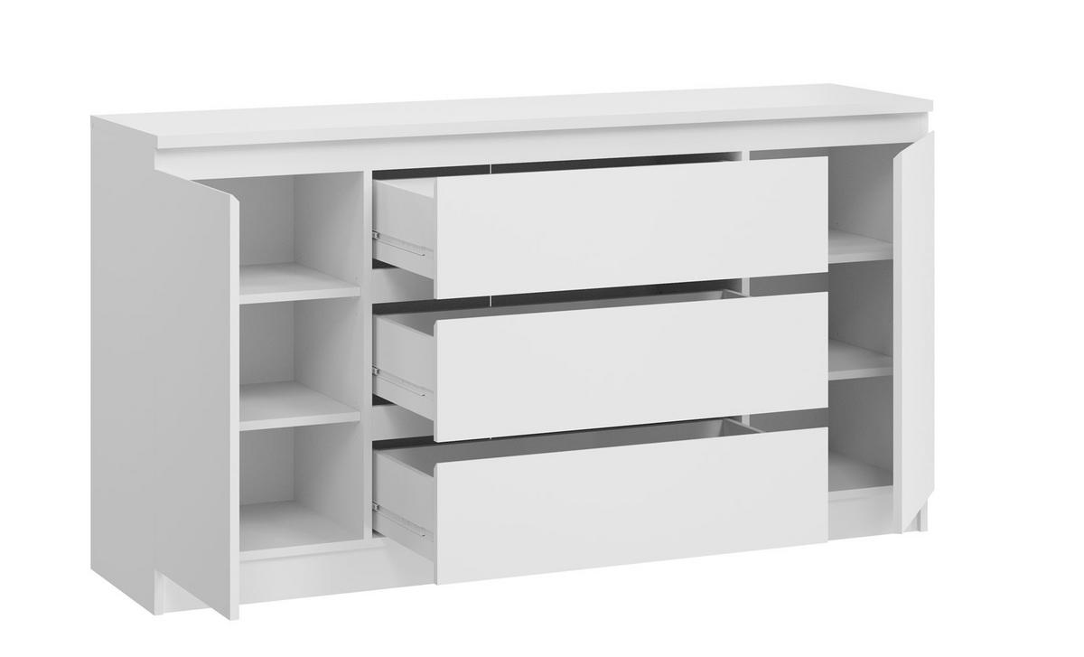 KOMMODE City weiß 154 / 40 / 84cm - Weiß, Holz/Holzwerkstoff (154/84/40cm) - Feldmann-Wohnen