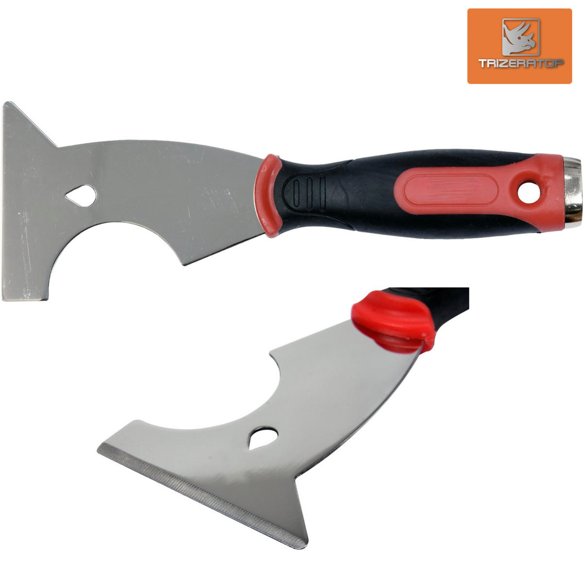 SPACHTEL Multispachtel, Schaber, Stoßspachtel 75mm mit Softgriff, - Multicolor, Metall (20/10/3cm) - TRIZERATOP