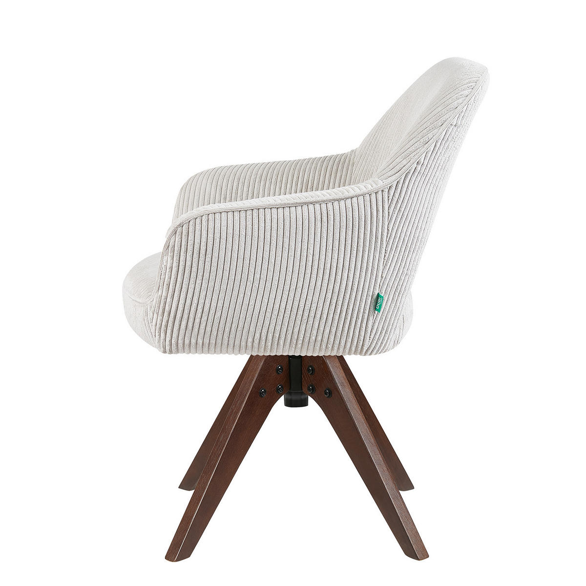 DREHSTUHL Mika-Lena 2er-Set - Nussbaumfarben/Hellgrau, Eichenholz/Holz (60/87/65cm) - DUBI Möbel