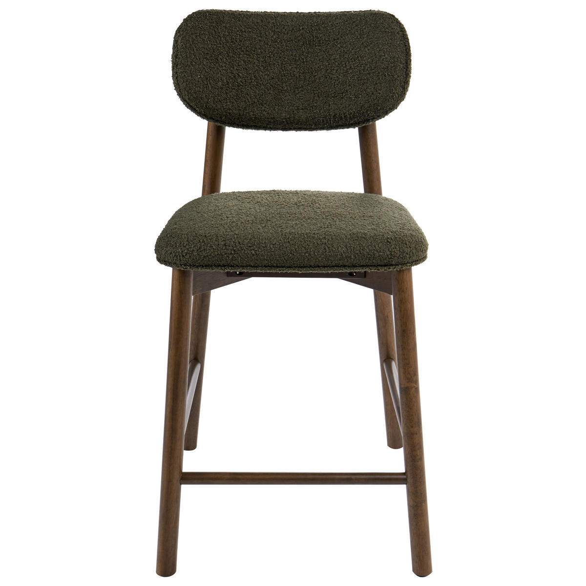 BARSTUHL 2er-Set Bouclé Braun/GrünMills - Braun, Textil (51/96/61cm) - Beliani