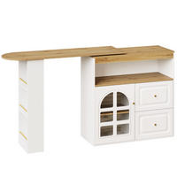 BARTISCH 360° 2 Schubladen Bogenglas Sideboard Weiß - Weiß, Holzwerkstoff (39/138/104cm) - FLIEKS