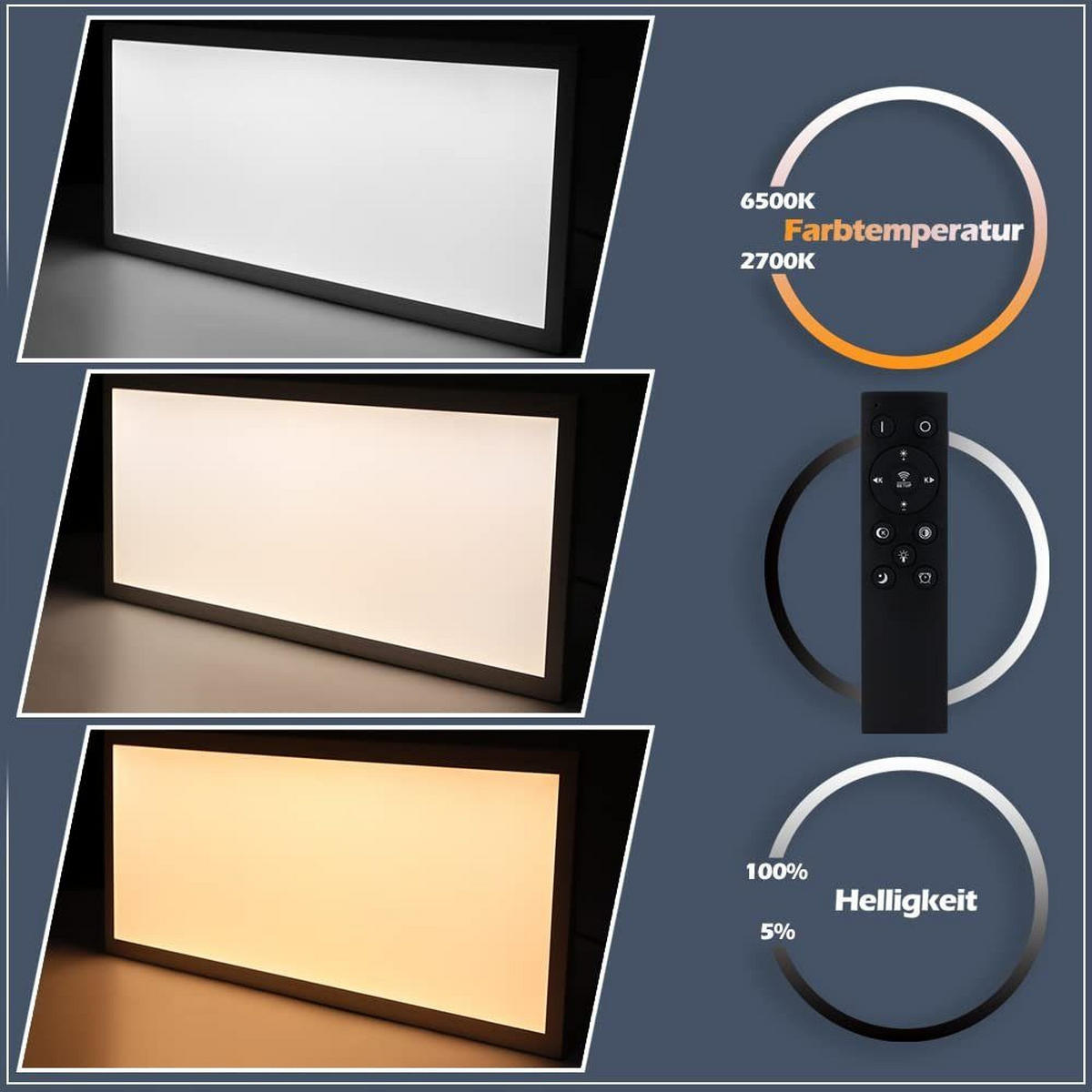 LED-DECKENLEUCHTE Thrall 100/25/1cm - Weiß, Metall (100/25/1cm) - ZMH