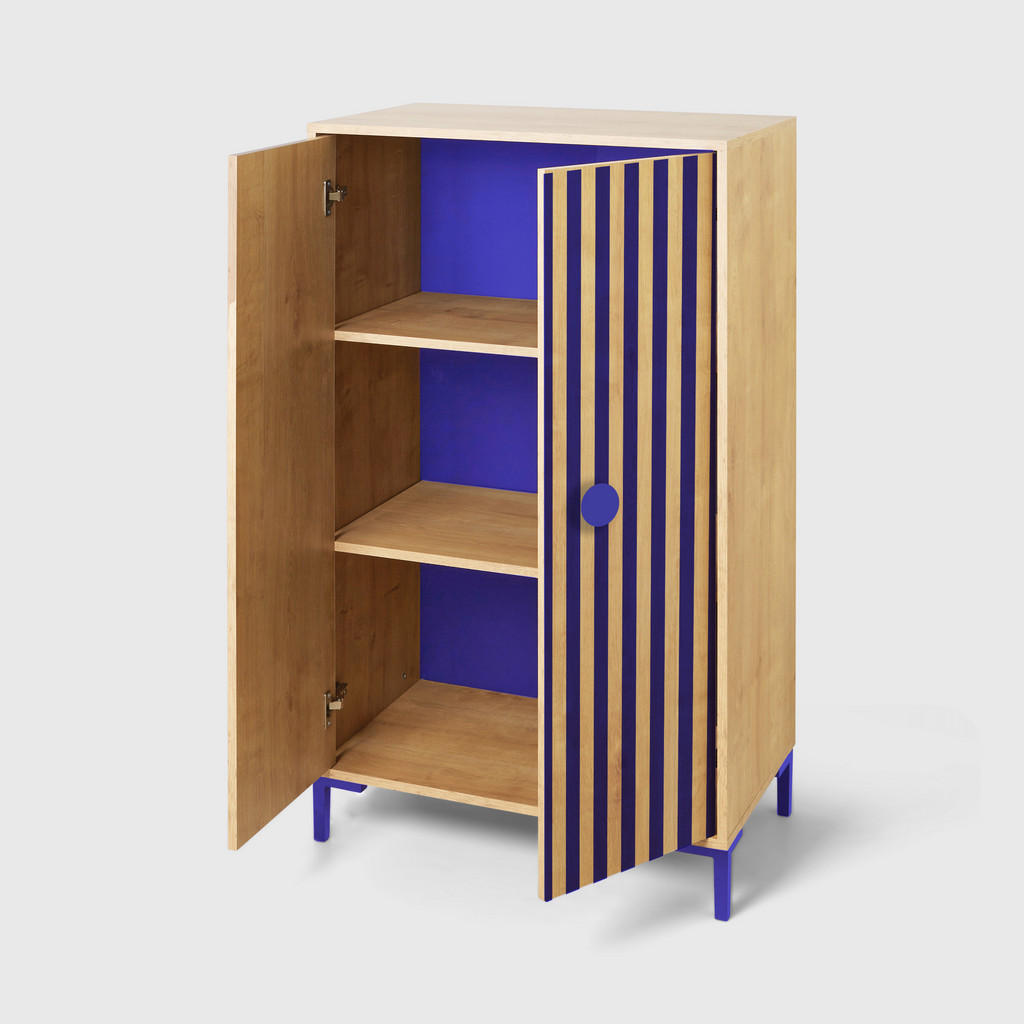 Thumbnail - RNT By Really Nice Things Kleiderschrank, Blau, Eiche Artisan, Holzwerkstoff, 75x123x45 cm, Kinder- & Jugendzimmer, Kind...
