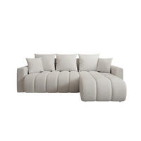 ECKSOFA GERRO Schlaffunktion Bettkasten Universal Boucle Weiß - Weiß, Textil (237/142cm) - Luxkor24