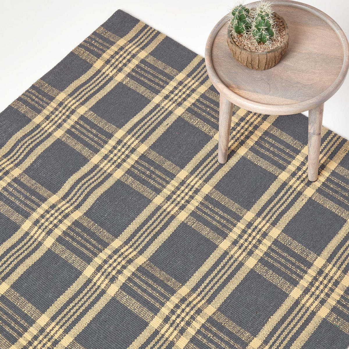 HANDWEBTEPPICH Douglas kariert 150/240 cm - Grau, Textil (150/240cm) - Homescapes