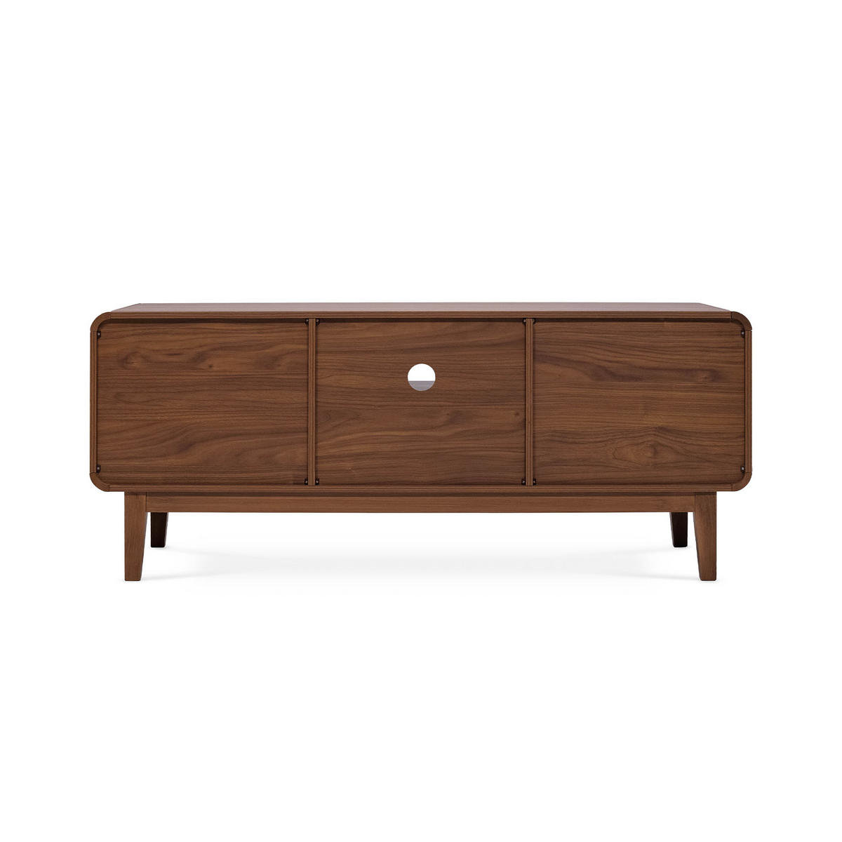 TV-STÄNDER MILO Nussbaumholzfarbe im Retro-Stil - Goldfarben/Braun, Holz/Metall (40/60/145cm) - Sicaan