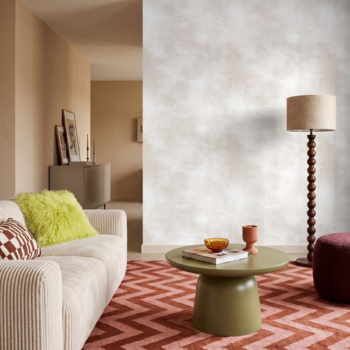TAPETE - Dezent - Textur - Beige - 160x200 cm - Creme, Papier (160/200cm) - OnlyWow