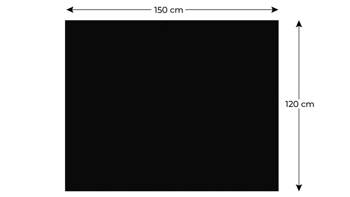 MAGNETPLATTE rahmenloses SLIMboard - Kreideoberfläche - 150x120 cm - Schwarz, Metall (150/120/0.3cm) - ALLboards