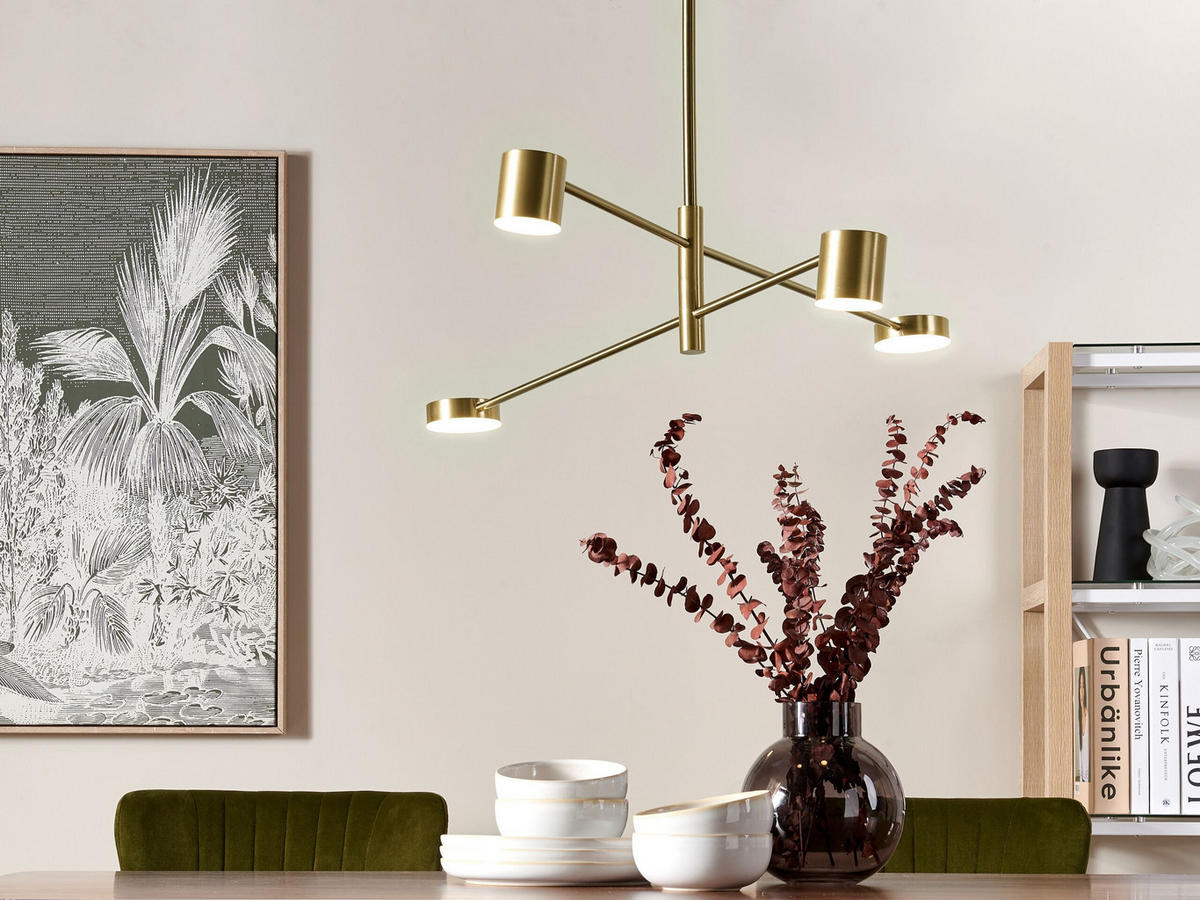 HÄNGELAMPE Bandon 30/104/73 cm - Goldfarben, Metall (30/104/73cm) - Beliani