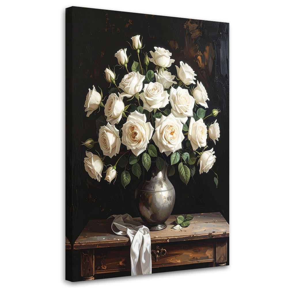 LEINWANDBILD Blumen 80x120cm - Weiß, Textil (80/120cm) - Feeby