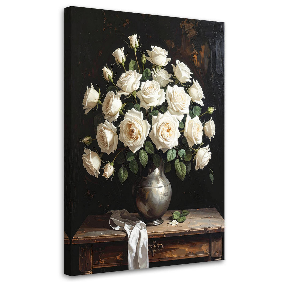 LEINWANDBILD Blumen 80x120cm - Weiß, Textil (80/120cm) - Feeby