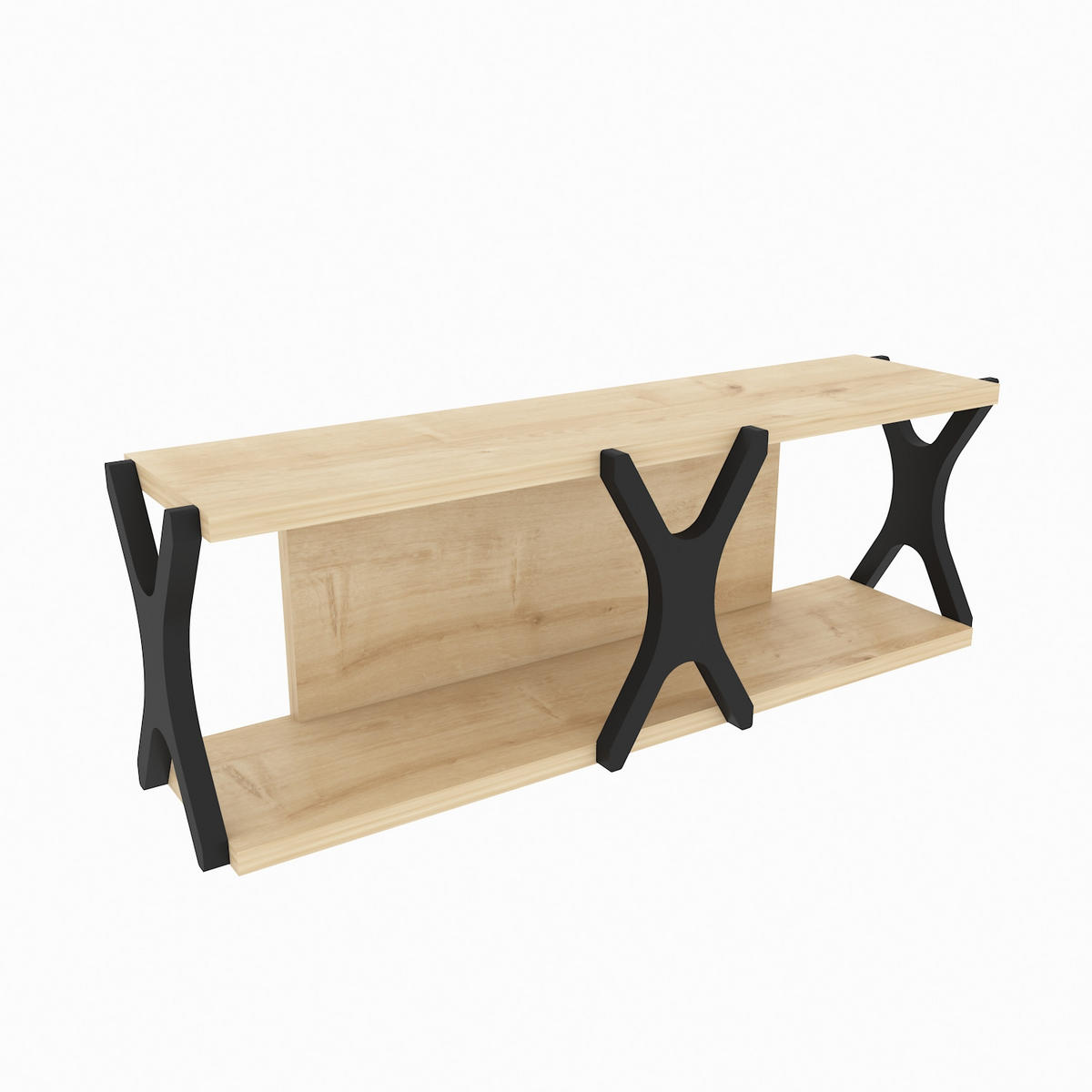 WANDREGAL Seza Eiche Schwarz - Eichefarben/Schwarz, Holzwerkstoff (17.5/21.4/72cm) - Decorotika