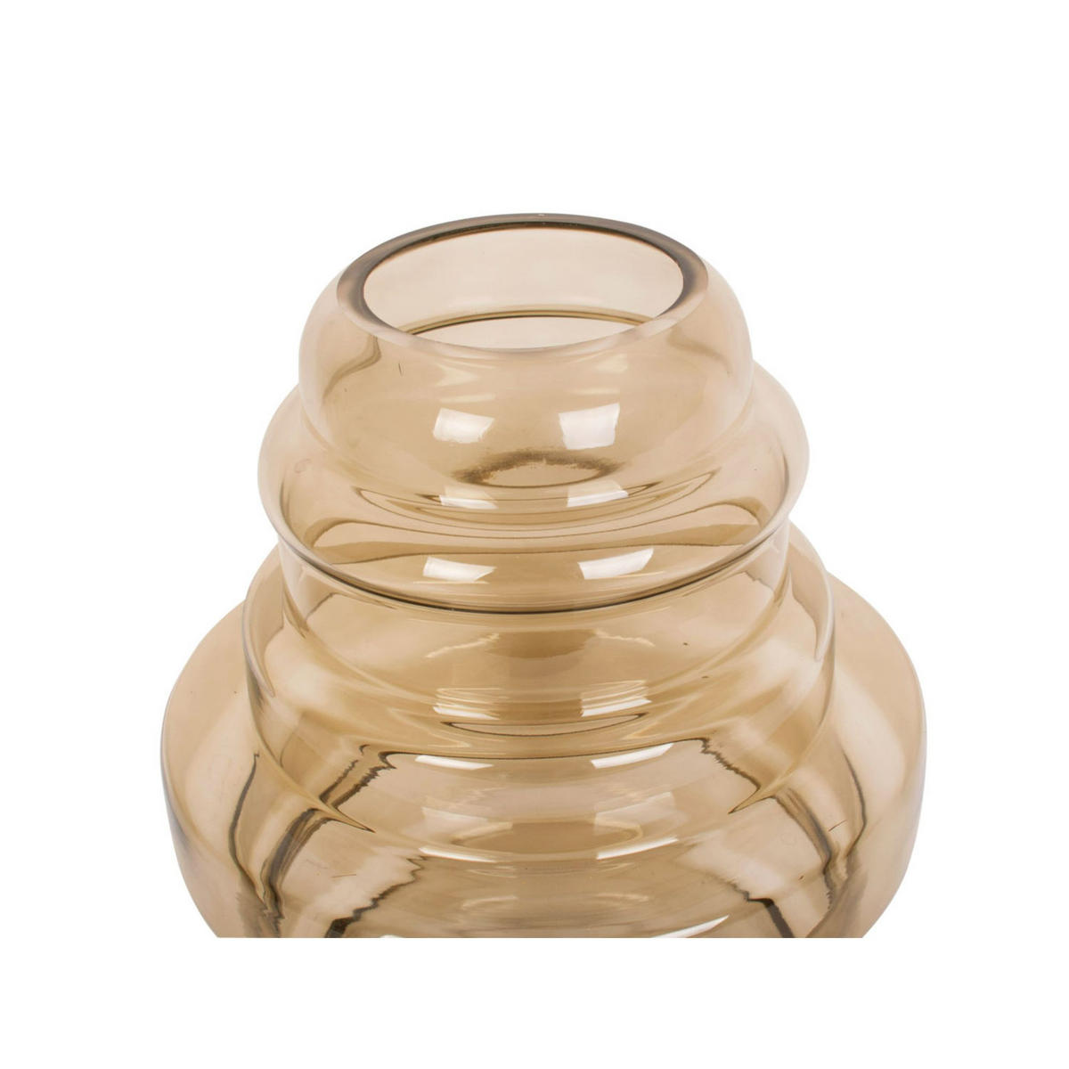VASE Distinct Braun 25/25/30 cm - Beige, Glas (25/30cm) - Present Time