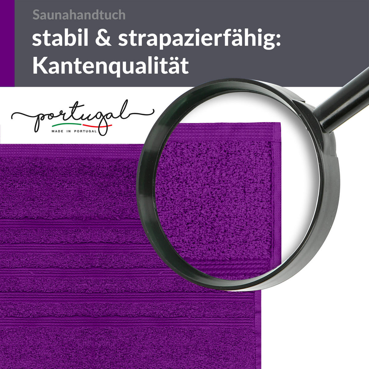 SAUNATUCH London Aubergine Lila 80x220 cm - Aubergine, Textil (80/220cm) - Lashuma