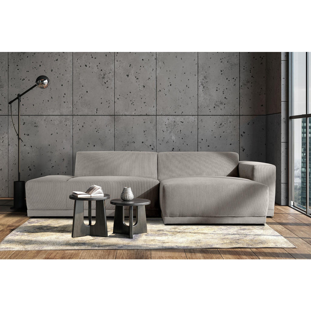 Thumbnail - Konsimo® Ecksofa-Rechts, Hellgrau, Textil, 5-Sitzer, L-Form,L-Form, 280x160 cm, Hergestellt in Europa, Made in Europe, W...