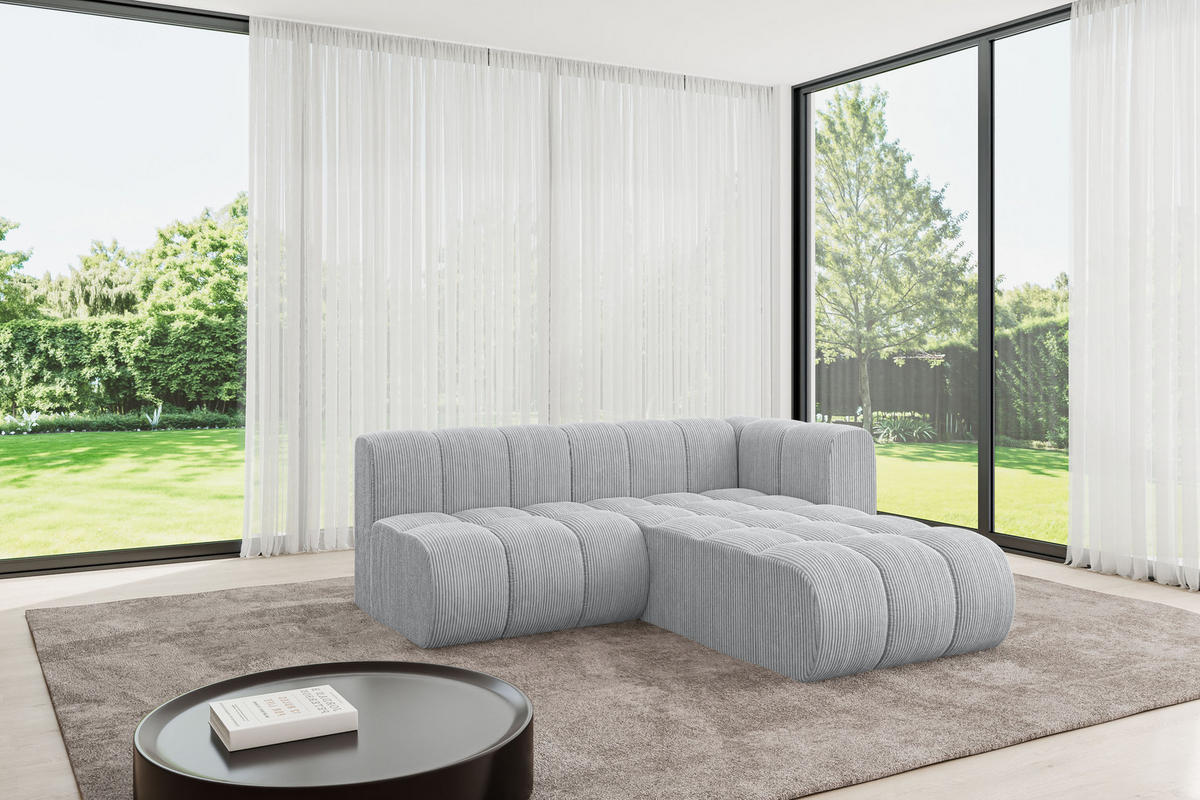 ECKSOFA modulares Sofa Darnel-L1 - 205x177x70 cm Grau - Grau, Holzwerkstoff/Textil (205/177cm) - ALTDECOR