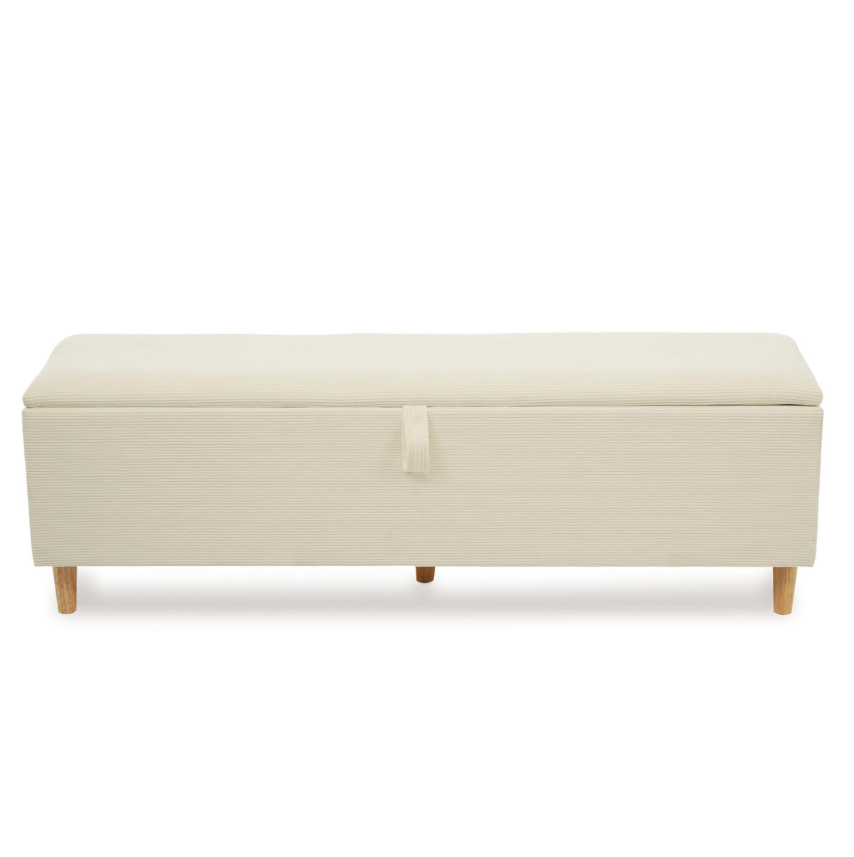 POLSTERBETT 140/200 cm in Eichefarben mit Polsterbettbank, LED-Beleuchtung und Cordbezug - Beige, Textil (140/200cm) - Flora Grace