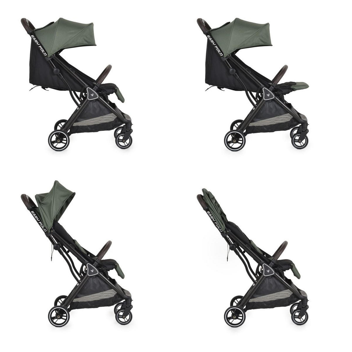 BUGGY easy Fold grün Alu Sonnendach verstellbar, faltbar, Korb - Grün, Metall (89/43/103cm) - Cangaroo