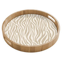 SERVÍROVACÍ PODNOS Zebra - vzor - béžová 40x40 cm - béžová, dřevo (40/5/40cm)