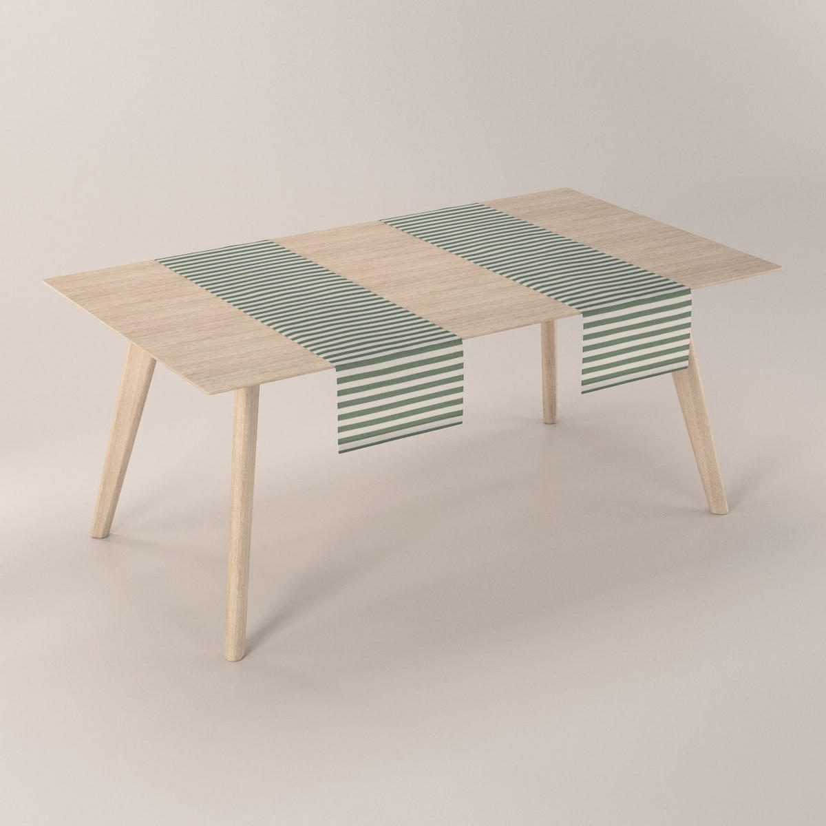 TISCHLÄUFER Quadro, grün und ecru, 40x130 cm - Grün, Textil (40/130cm) - Dekoria