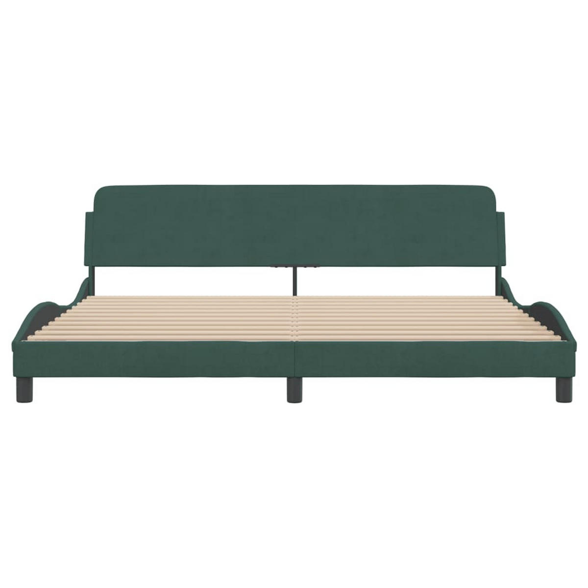 BETTGESTELL Dover Dunkelgrün 200x200 cm Samt - Grün, Textil - furnicato