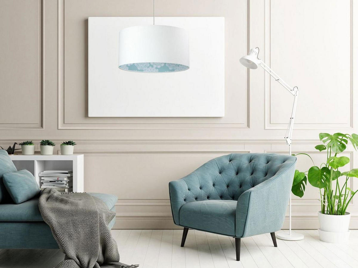 HÄNGELEUCHTE Blau 60/30 cm - Blau/Weiß, Kunststoff (60/1.1/30cm) - ONZENO