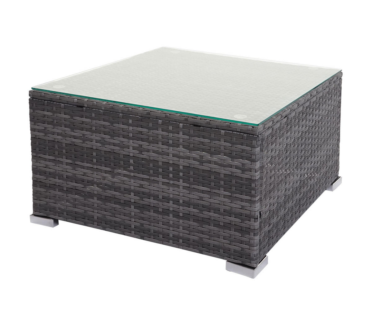 POLY-RATTAN GARNITUR Grau, Grau - Grau, Kunststoff - MCW