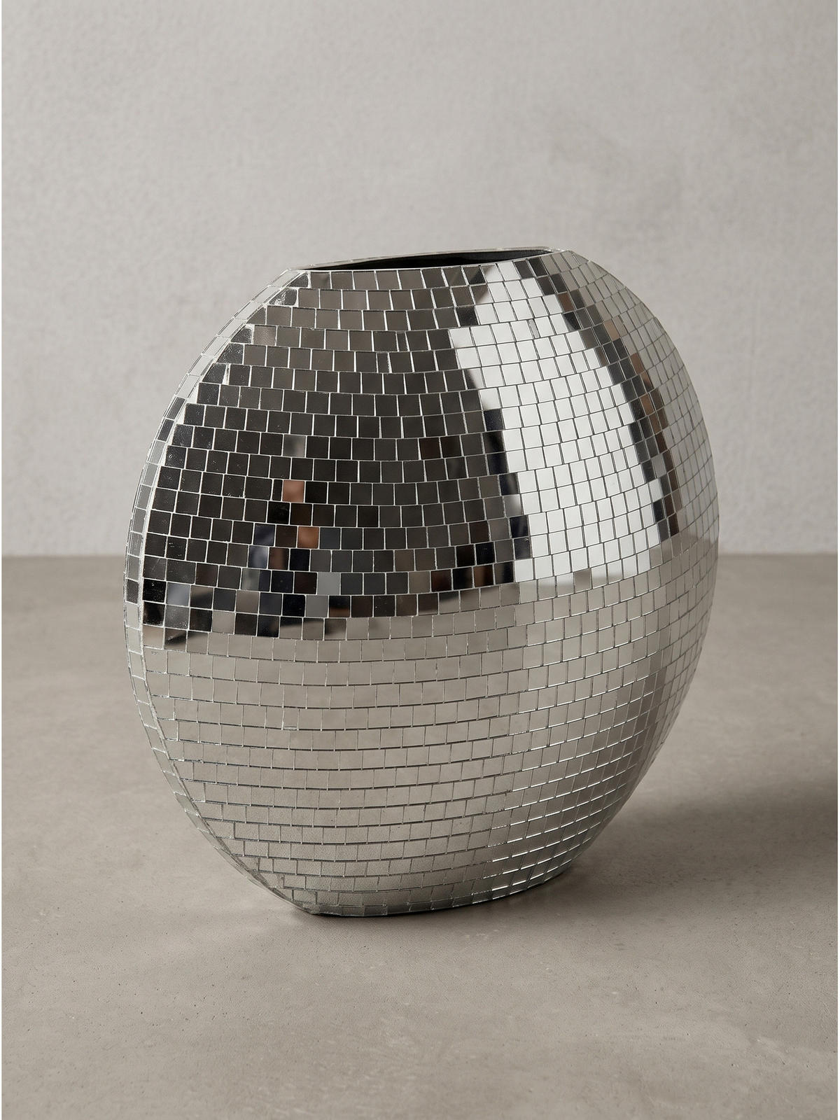 TISCHVASE BERLENGA, Eisen, handgefertigt, Silber, 40 x 10 x 35 cm - Silberfarben, Metall (35cm) - KADIMA DESIGN