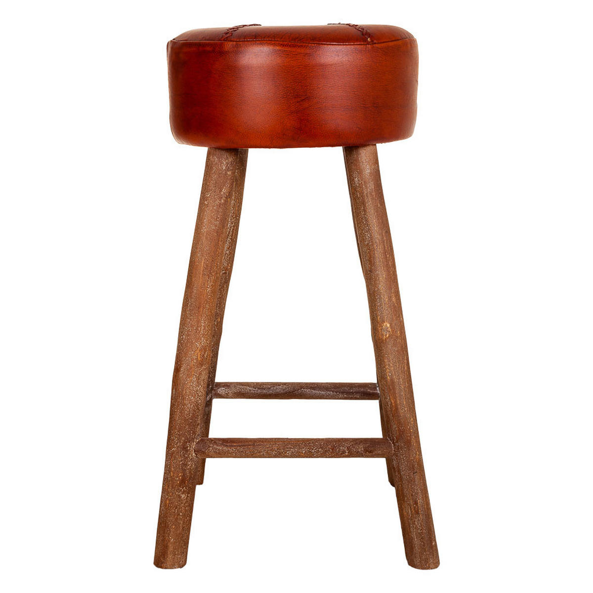 HOCKER, rot, 41x78cm - Braun, Holz (41/41/78cm) - Wanderlust