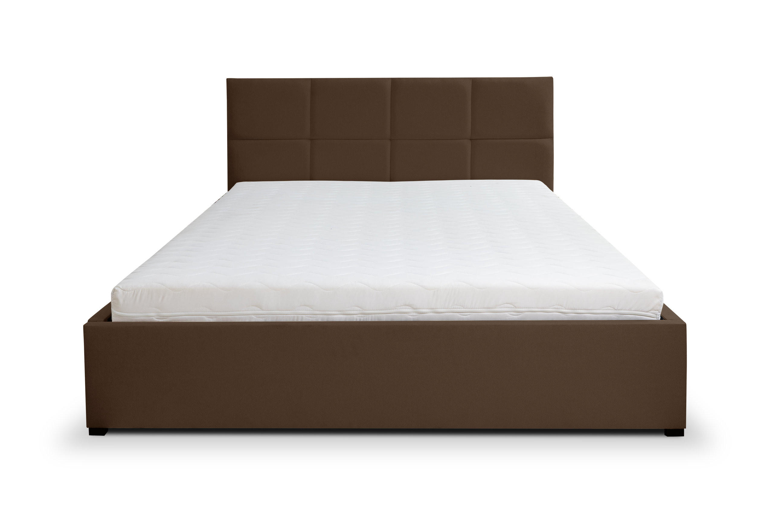 POLSTERBETT BETTY mit Kopfteil, 140 x200 cm, Doppelbett mit Bettkasten und Lattenrost aus Velourstoff, Velourstoff, Frabe: Braun - Braun, Holz/Kunststoff (140/200cm) - VENASI MÖBEL