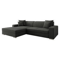 ECKSOFA Mexico, Seite: Links - Chromfarben/Anthrazit, Holz/Kunststoff (263/178cm) - MIRJAN24