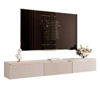 HÄNGENDER TV-Schrank SELIA 200 cm, geriffelt, Kaschmir mit goldener Zierleiste - Kaschmir, Holzwerkstoff (200/28.5/35cm) - Idohome