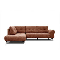 ECKSOFA SALVINI 5-Sitzer, dunkelorange - Dunkelorange/Schwarz, Holzwerkstoff/Textil (158/292cm) - Courtois Laville