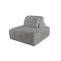 HOCKER MIT RÜCKENKISSEN WIOLO SOFT Grau Cord - Schwarz/Grau, Kunststoff/Textil (111/84/111cm) - KAWOLA