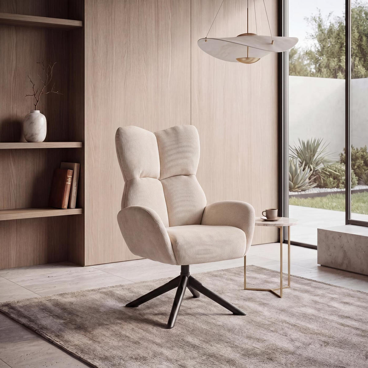 LOUNGESESSEL Cremeweiß - Creme, Textil (72/106/71cm) - MCW