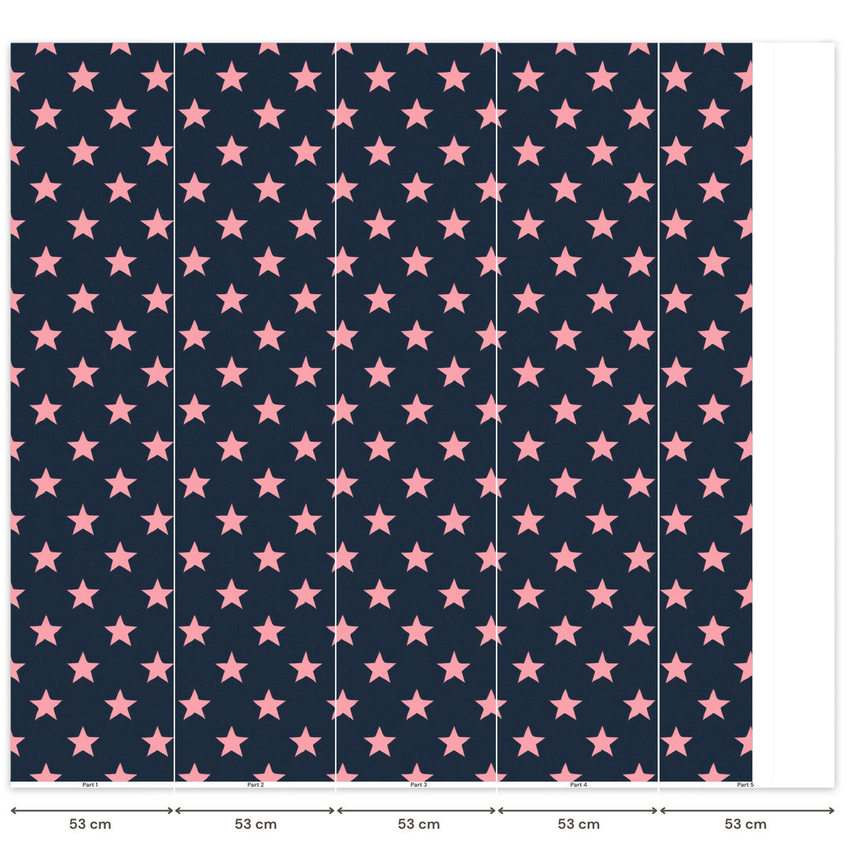 KINDERTAPETE - Muster - Sterne - Rosa - 220x240 cm - Anthrazit, Papier (220/240cm) - OnlyWow