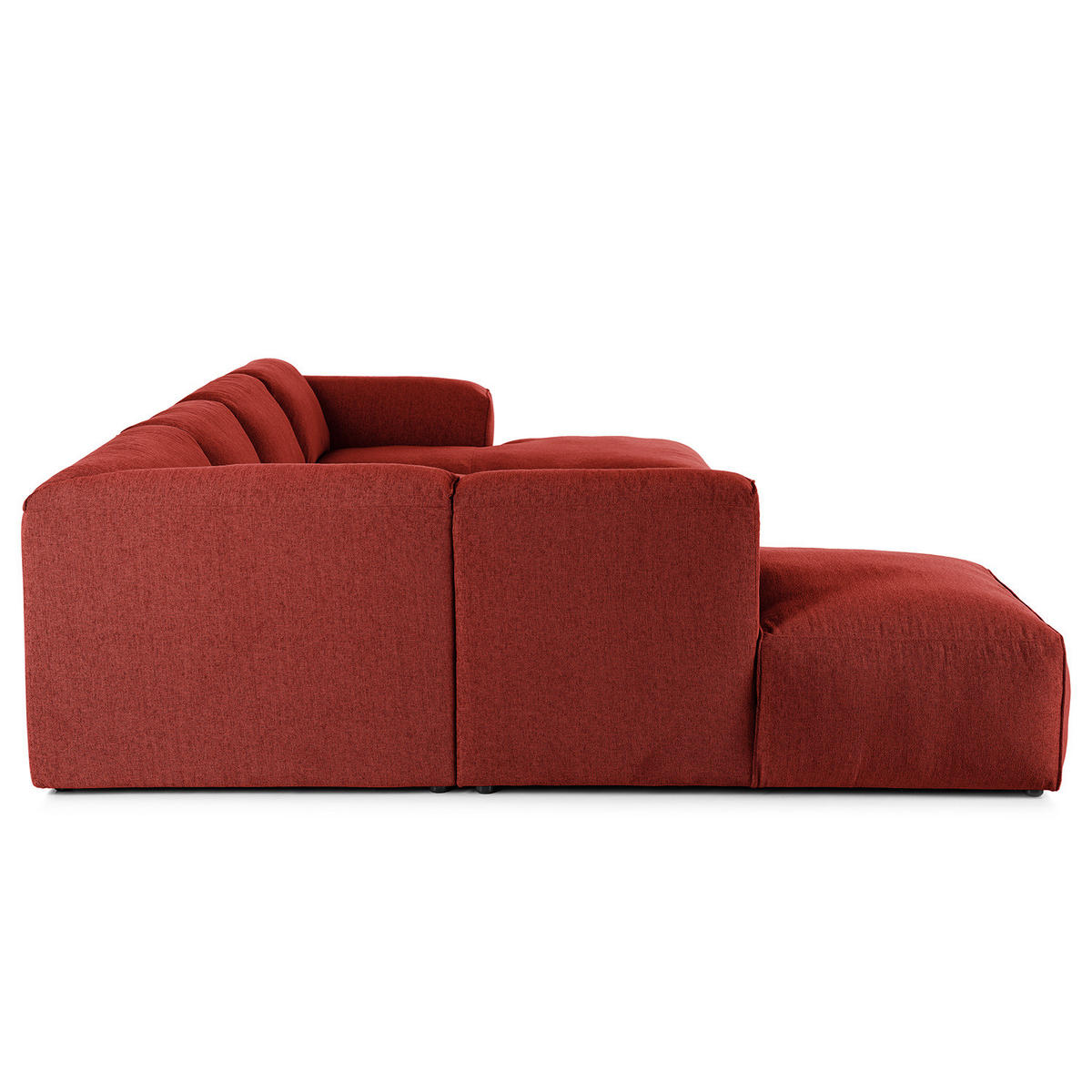 WOHNLANDSCHAFT mit Longchair - Rot/Schwarz, Kunststoff/Textil (325/71/235cm) - home24