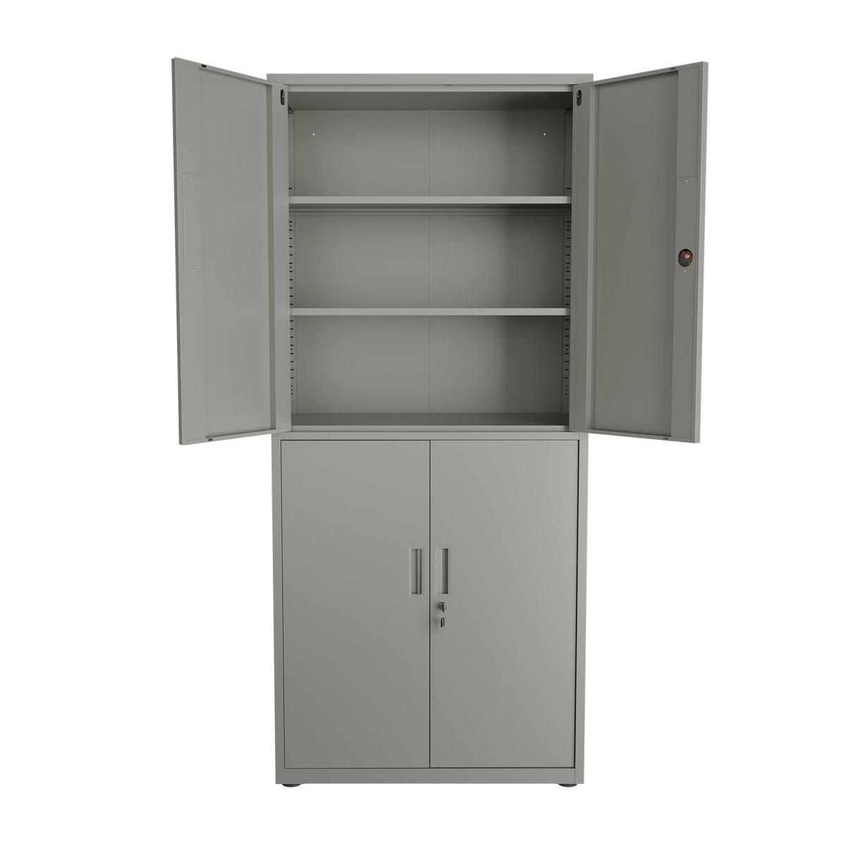 METALLSCHRANK 180/80/40 cm hellgrau abschließbar - Hellgrau, Metall (80/180/40cm) - Juskys