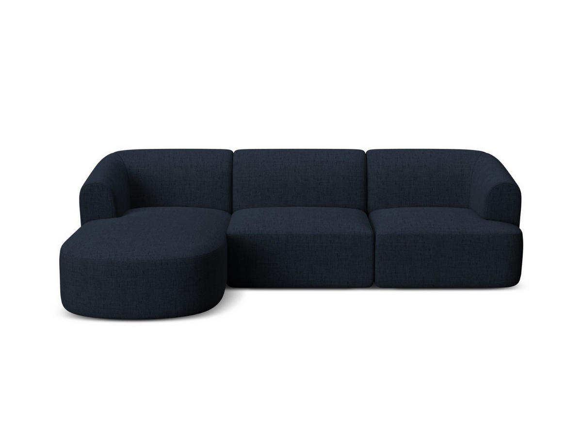 MODULARES-ECKSOFA links Campi aus strukturiertem Stoff königsblau 4 Sitzplätze - Dunkelblau, Textil (156/256cm) - Cosmopolitan Design