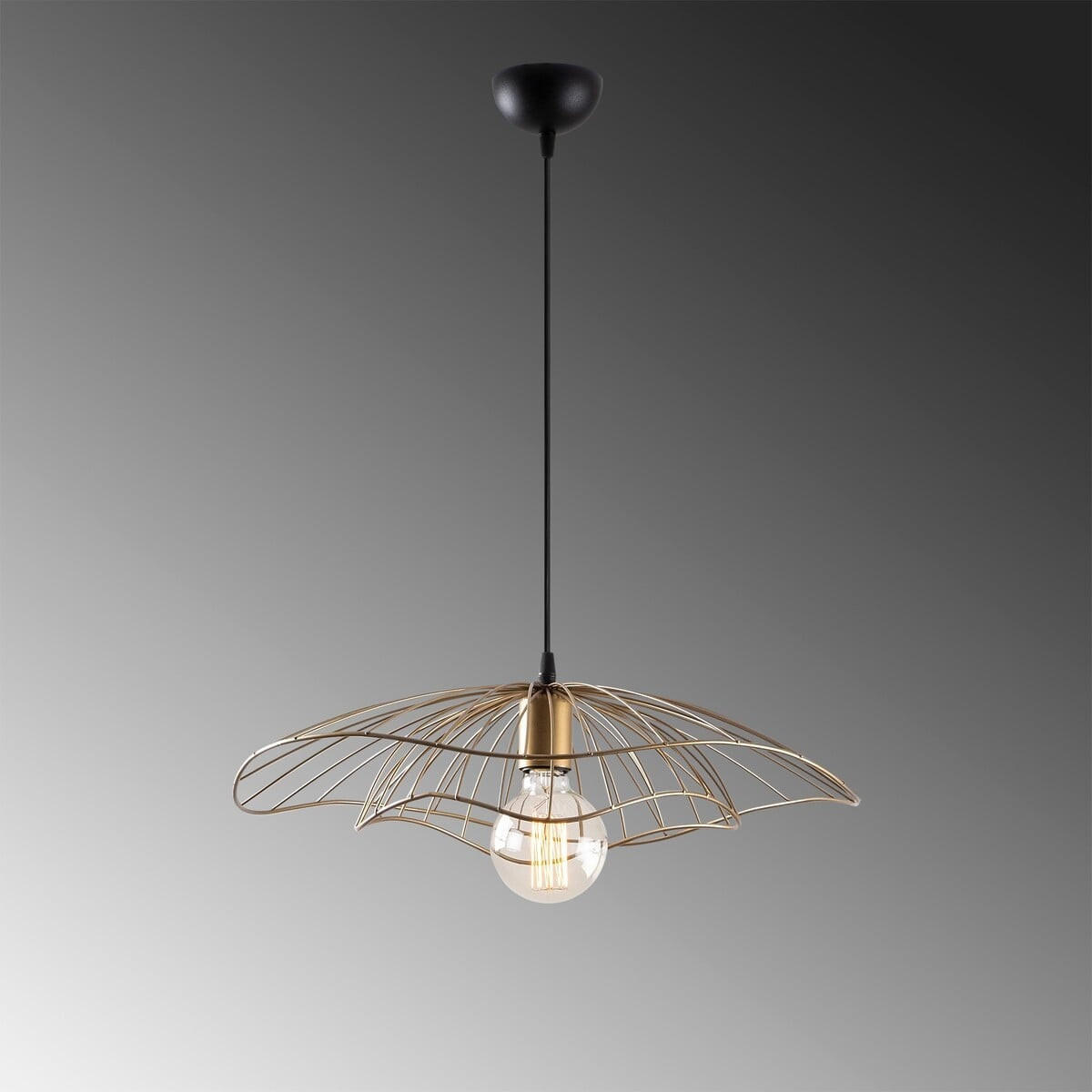 DRAHT-PENDELLEUCHTE aus metall - fleur 50/50/111 cm - Bronzefarben, Metall (50/50/111cm) - Calicosy