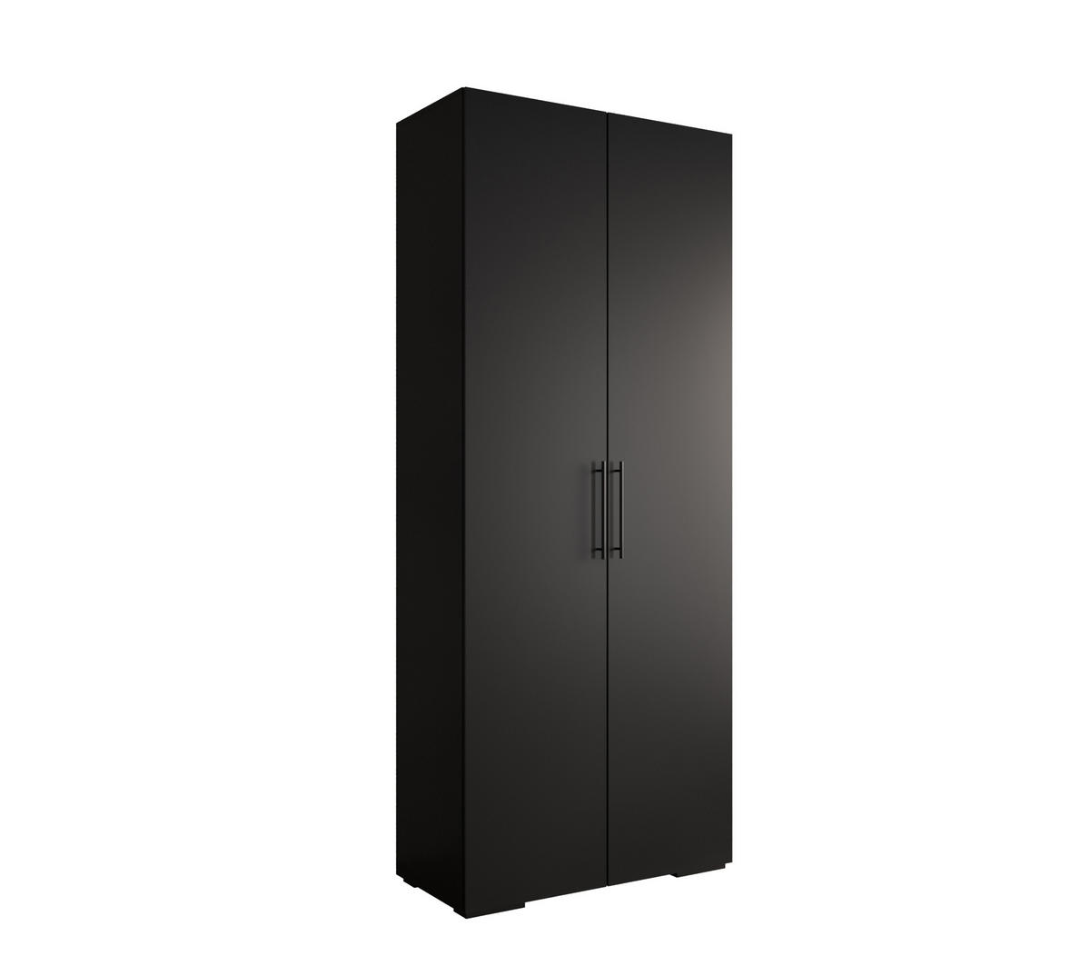 DREHTÜRENSCHRANK 236.7/100/47 2-türig - Schwarz, Holz/Metall (100/236.7/47cm) - Abiks Möbel