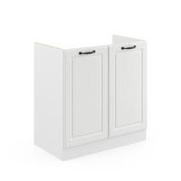 SPÜLENUNTERSCHRANK R-Line Weiß Landhaus 80 cm ohne AP - Creme/Weiß, Holzwerkstoff (80/81.6/46cm) - Vicco